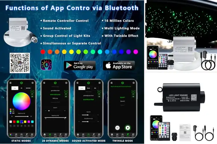 Detailed view of Best App Controlled Fiber Optic Lights
