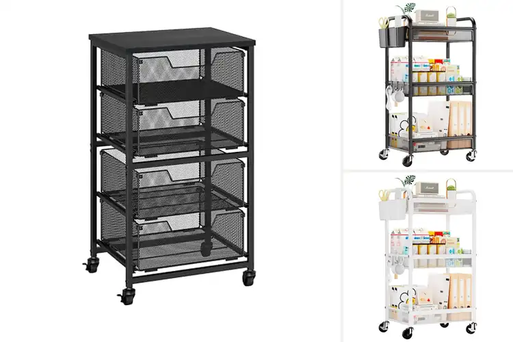 Detailed view of Best Mobile Storage Carts: Keep Your Space Neat & Organized
